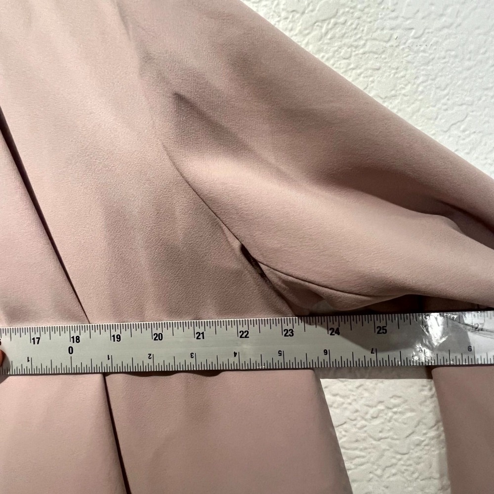 Express‎ Blazer Jacket Womens XL Pink Drape Open Front Formal Oxford Business - Picture 8 of 12